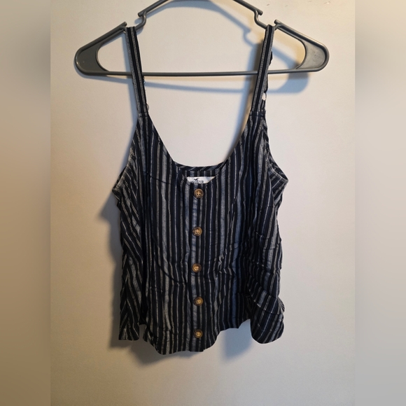 Hollister Tops - Hollister Blue and White Striped Tank